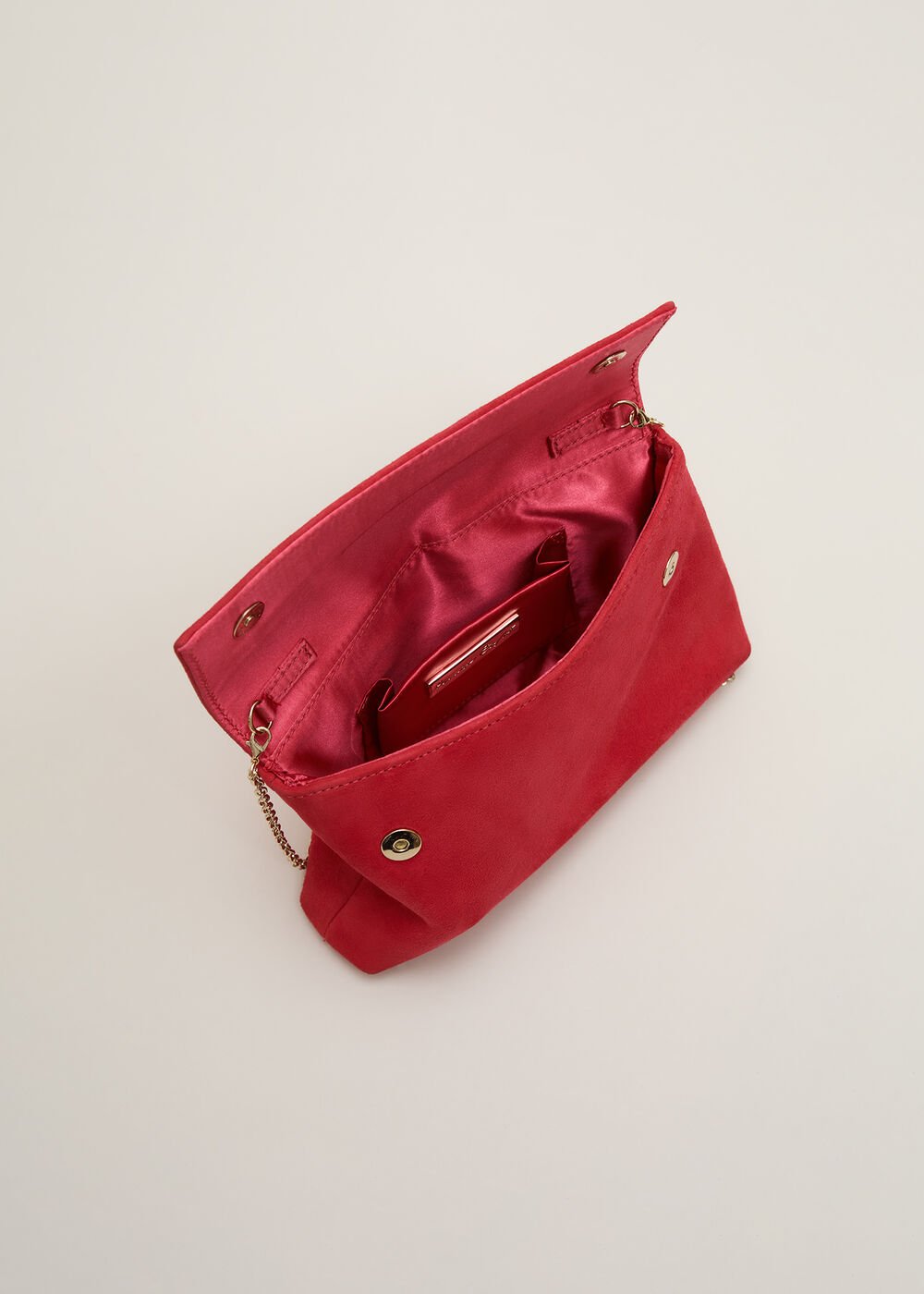 Suede Clutch Bag Coral