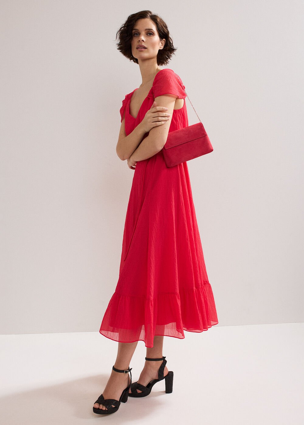 Suede Clutch Bag Coral