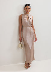 Libby Metallic Dress Gold