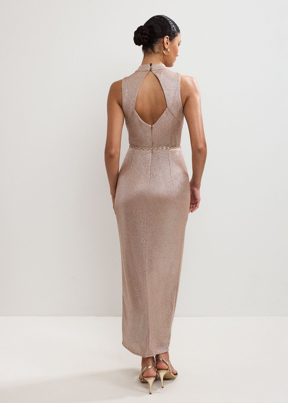 Libby Metallic Dress Gold