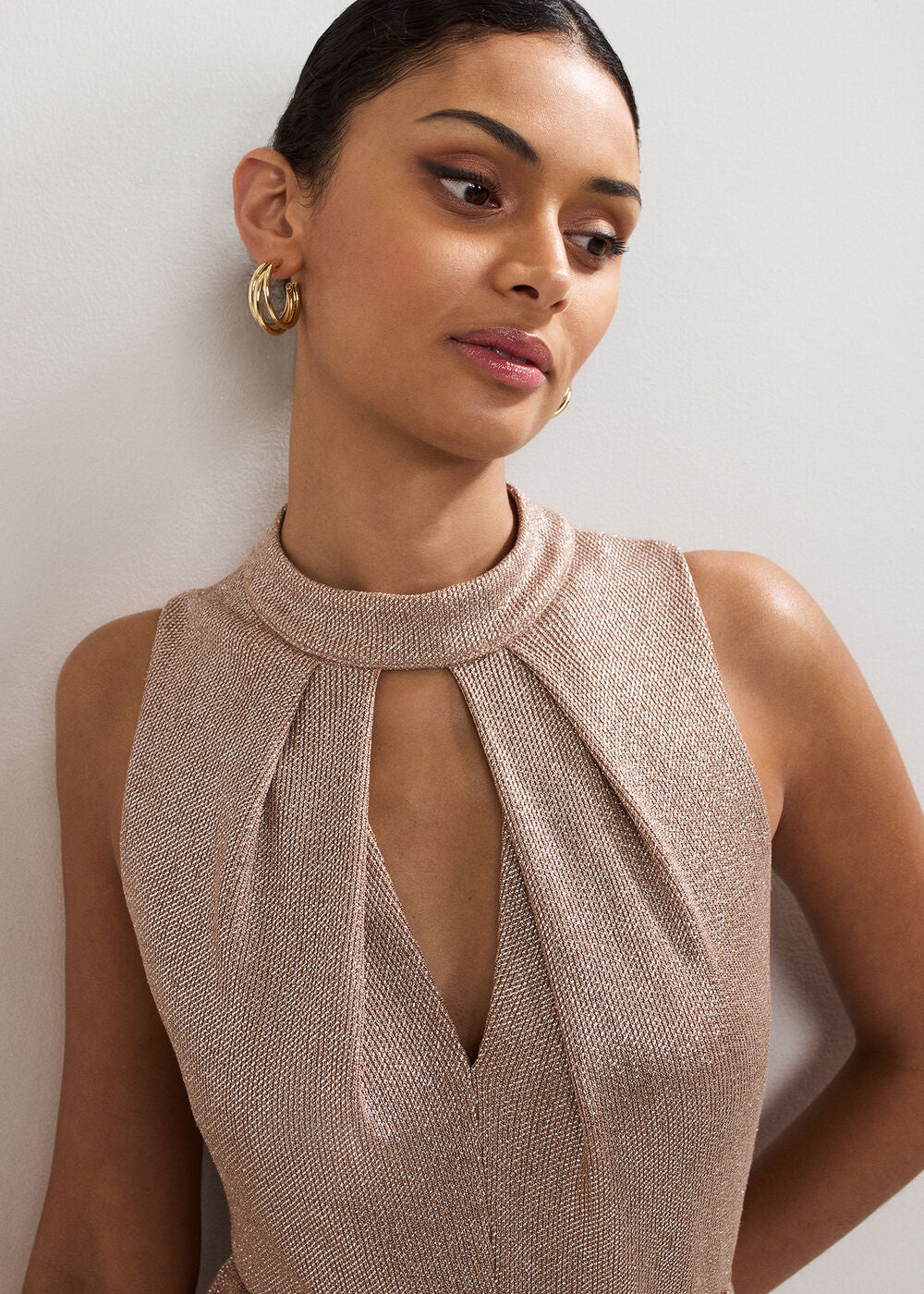 Libby Metallic Dress Gold