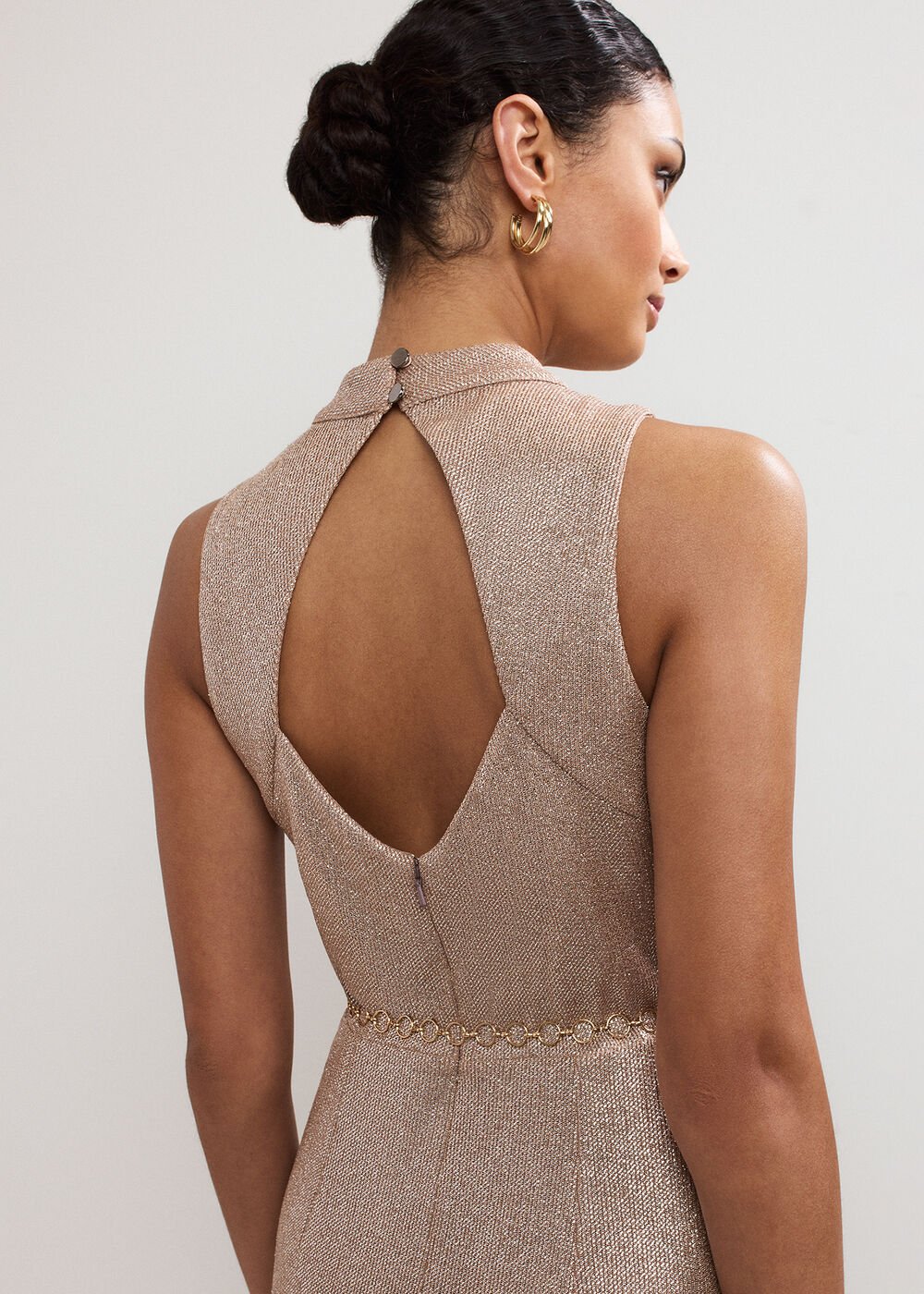 Libby Metallic Dress Gold