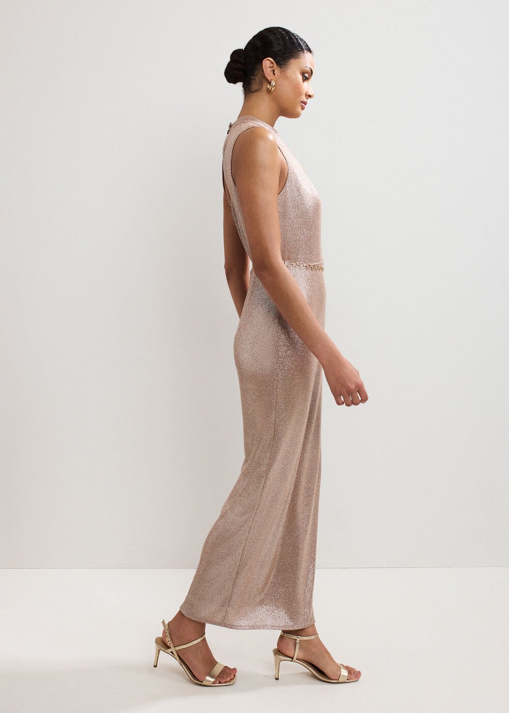 Libby Metallic Dress Gold