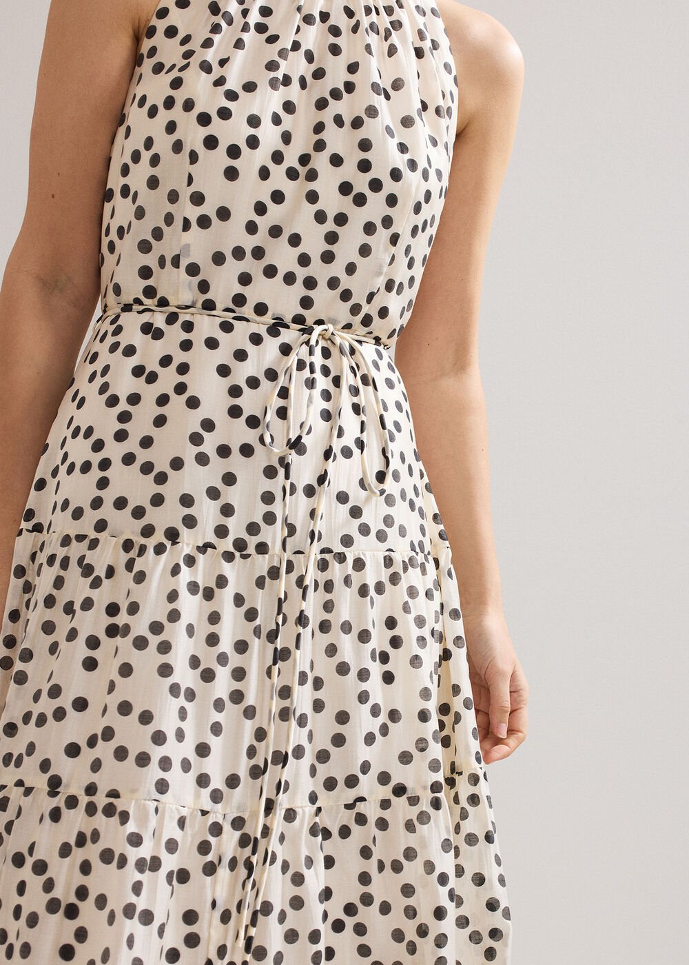 Nita Spot Maxi Dress Ivory