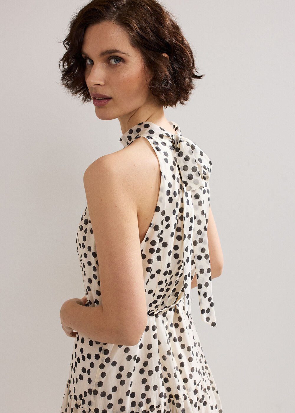Nita Spot Maxi Dress Ivory