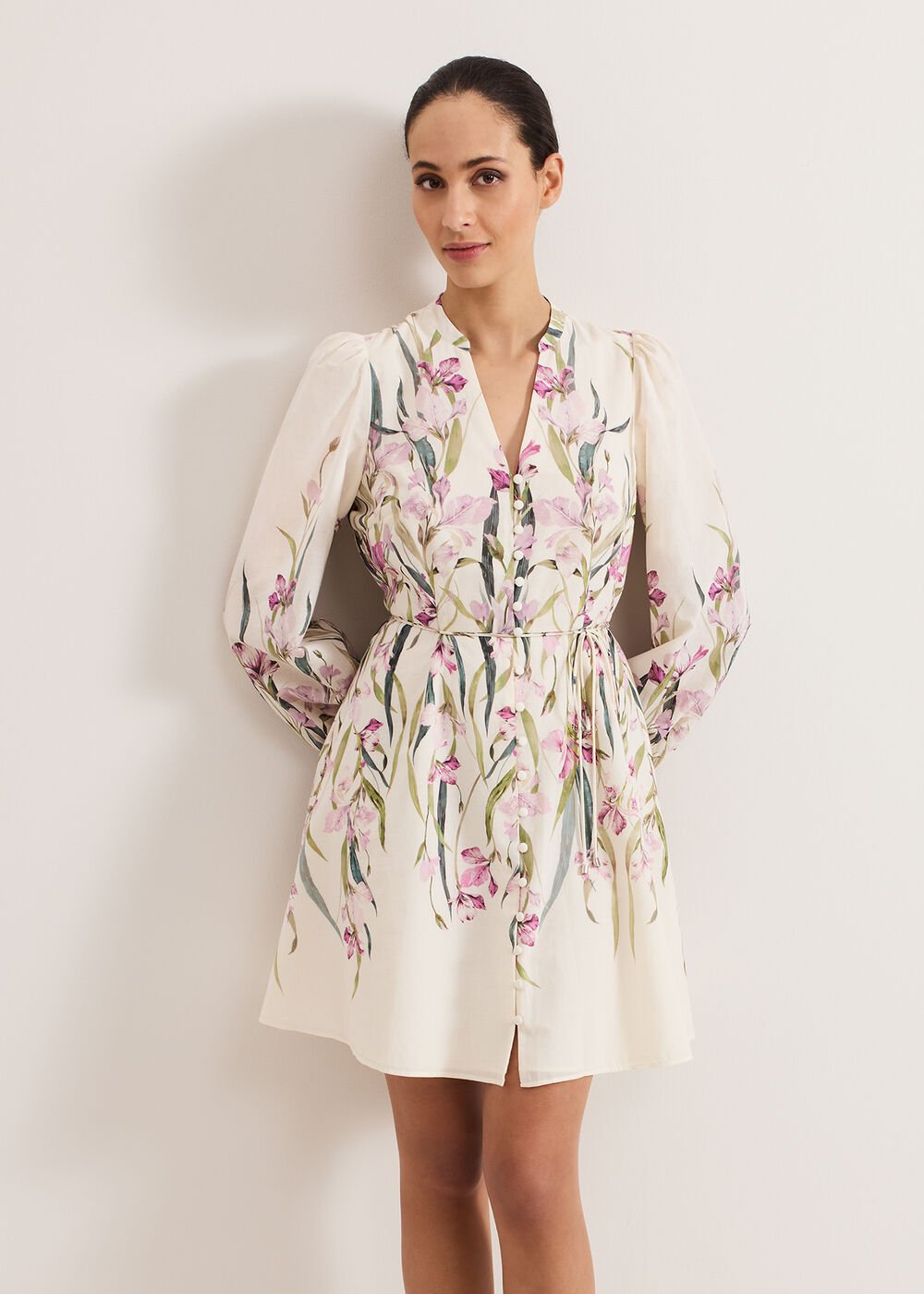 Velma Floral Dress Ivory