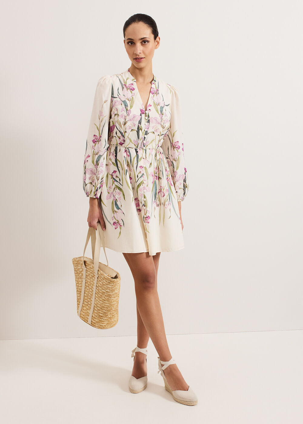 Velma Floral Dress Ivory