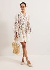 Velma Floral Dress Ivory