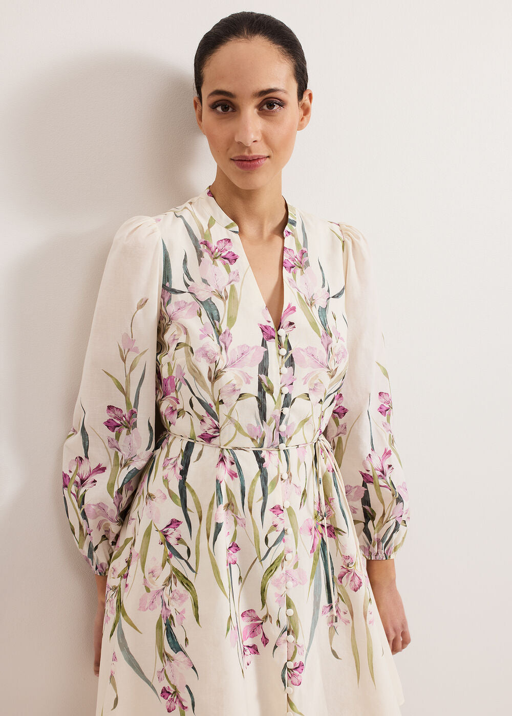 Velma Floral Dress Ivory
