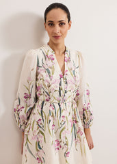 Velma Floral Dress Ivory