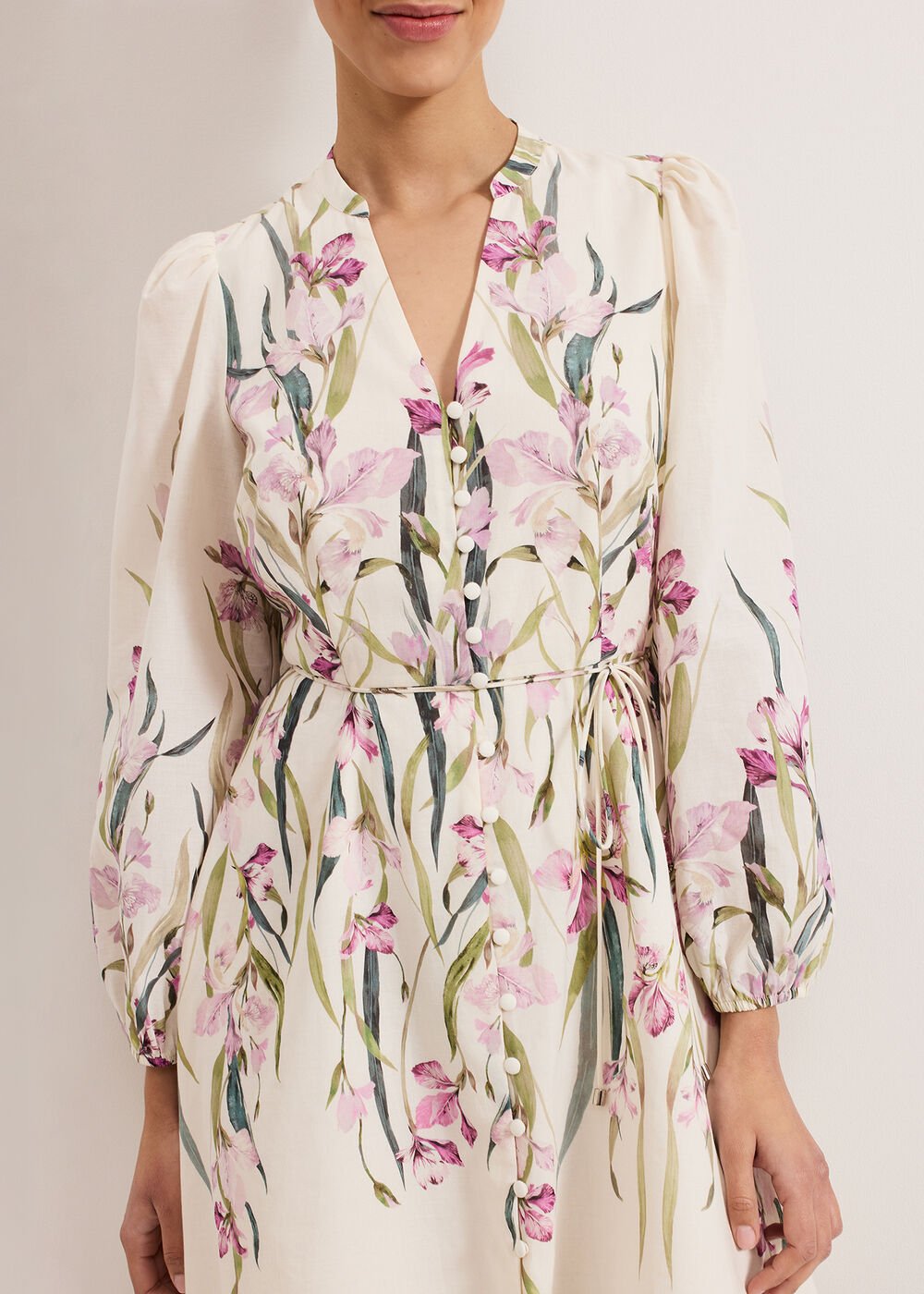 Velma Floral Dress Ivory