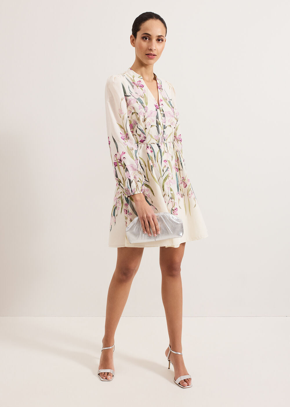 Velma Floral Dress Ivory