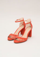 Block Heel Sandals Orange
