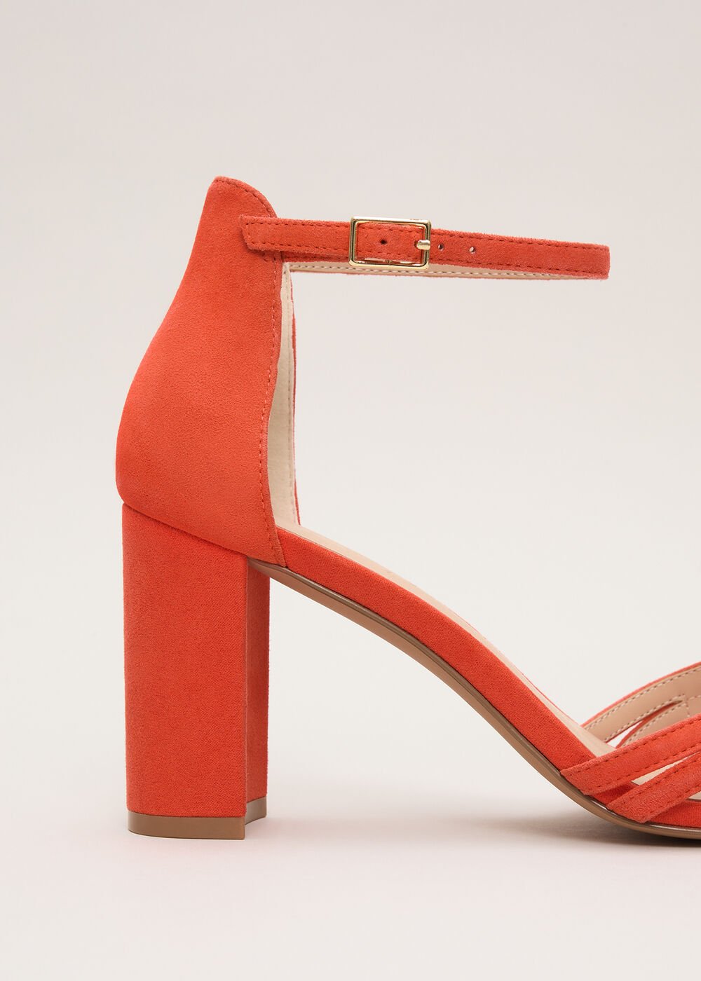 Block Heel Sandals Orange