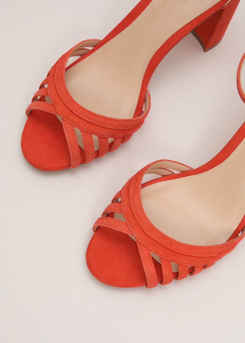 Block Heel Sandals Orange
