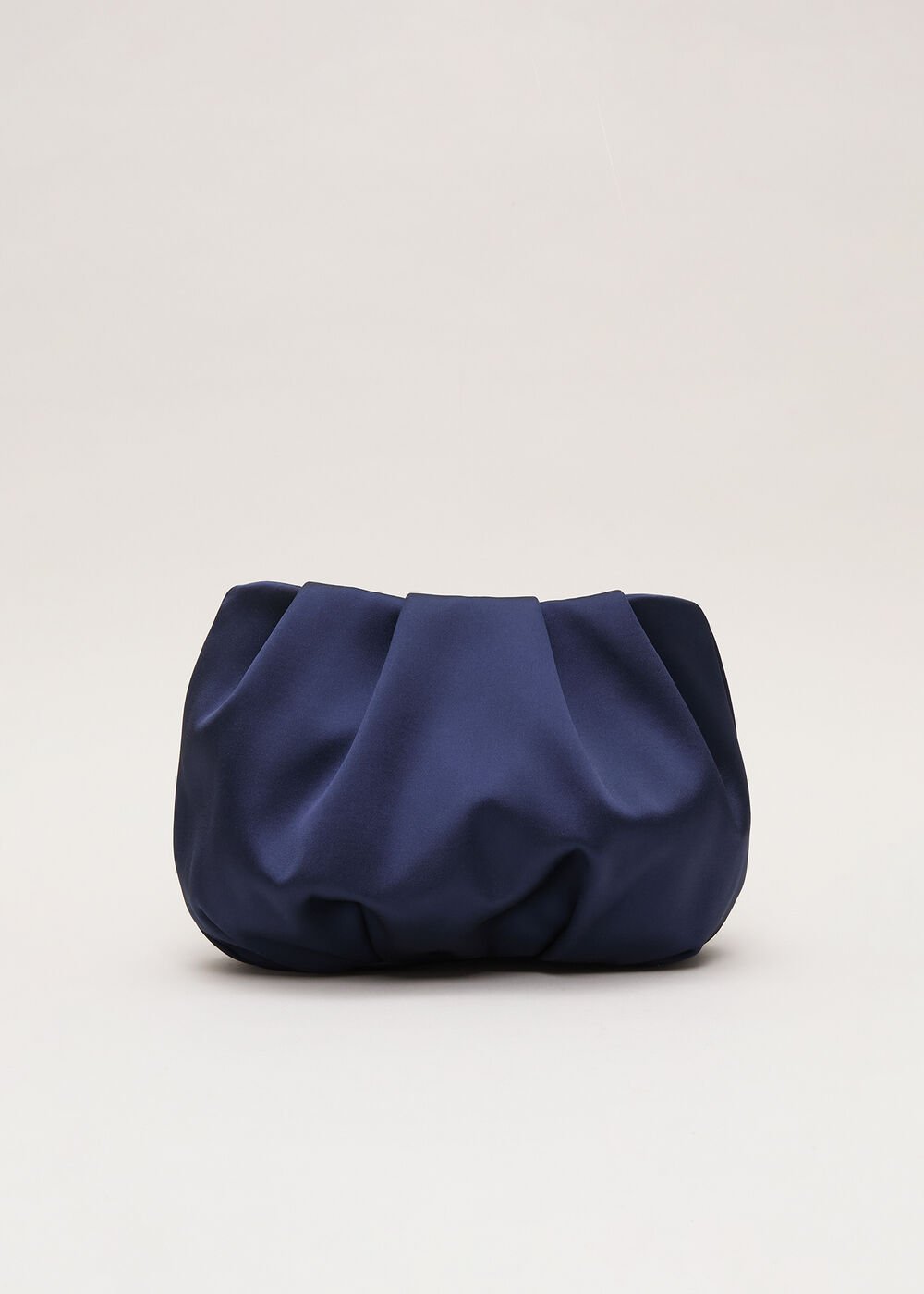 Satin Clutch Bag Navy
