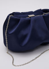 Satin Clutch Bag Navy