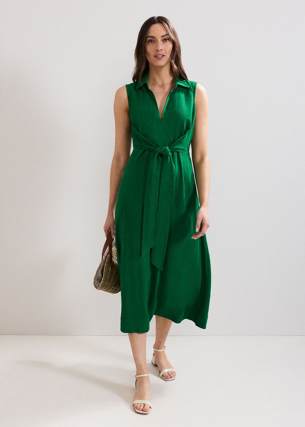 Becky Tie Dress Green