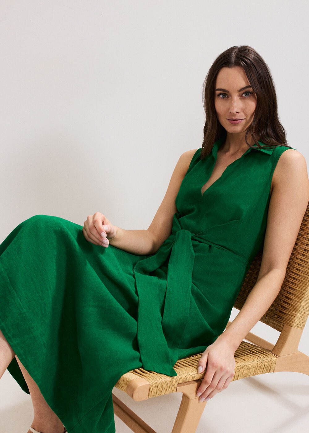Becky Tie Dress Green