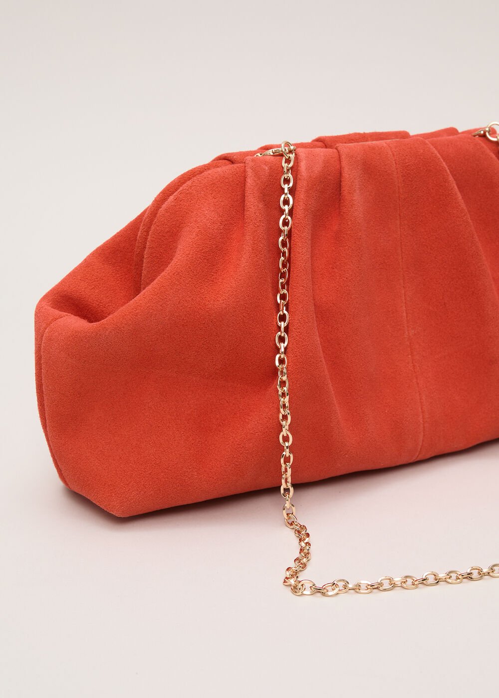 Suede Clutch Bag Orange