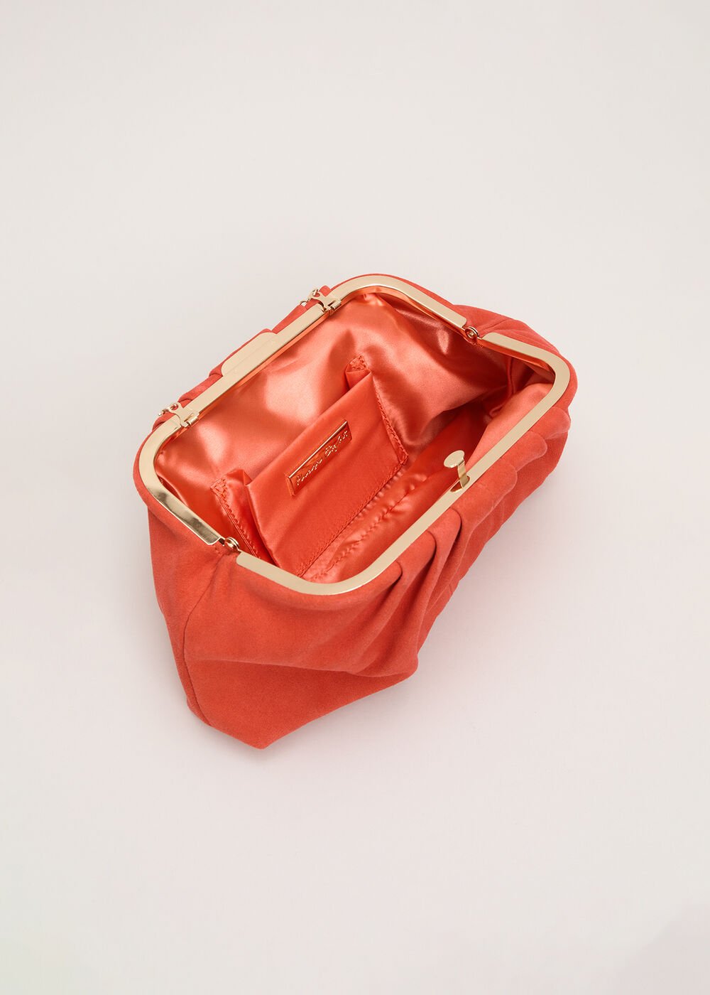 Suede Clutch Bag Orange