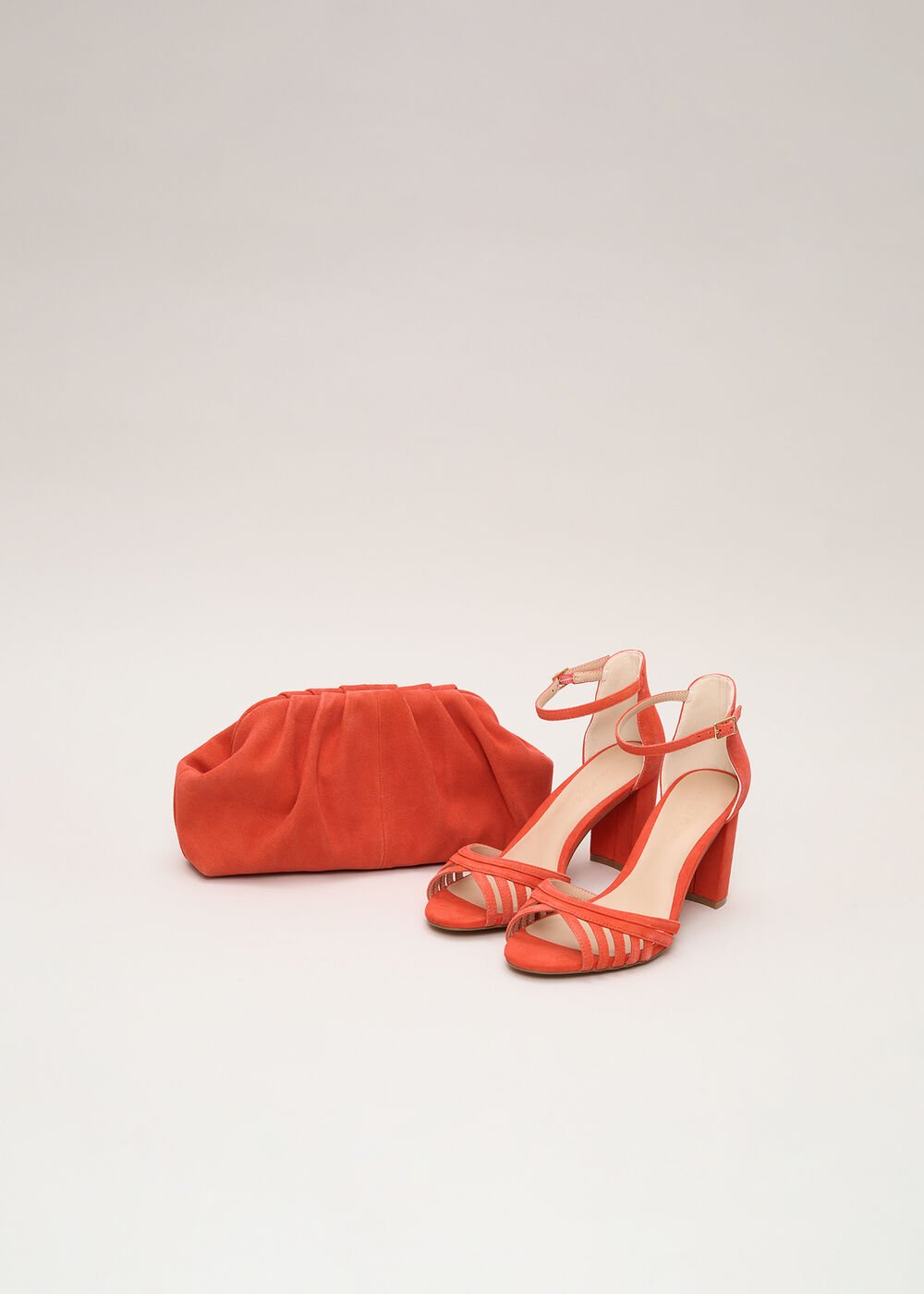 Suede Clutch Bag Orange