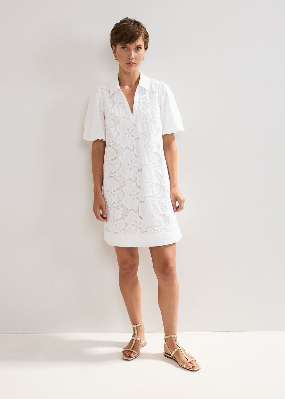 Witney Lace Tunic Dress White