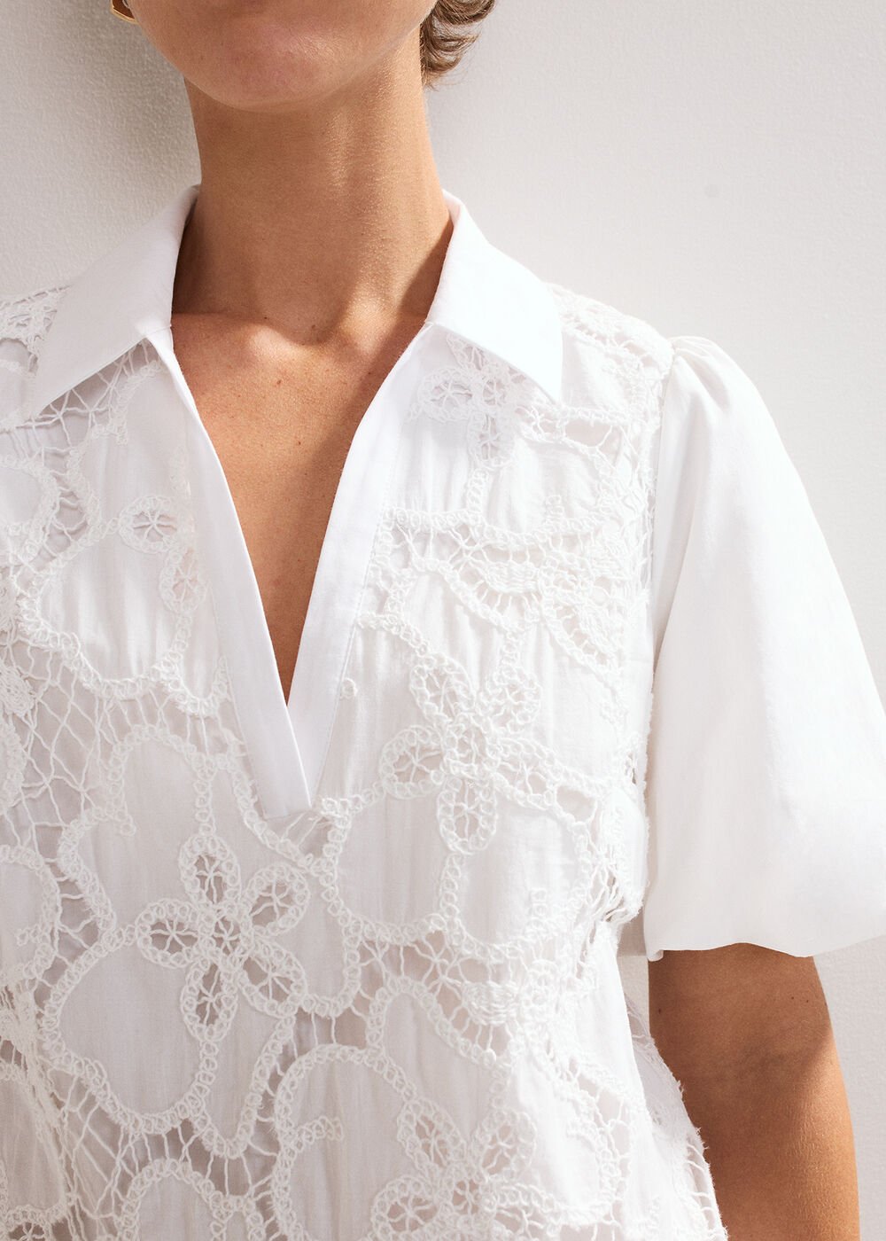 Witney Lace Tunic Dress White