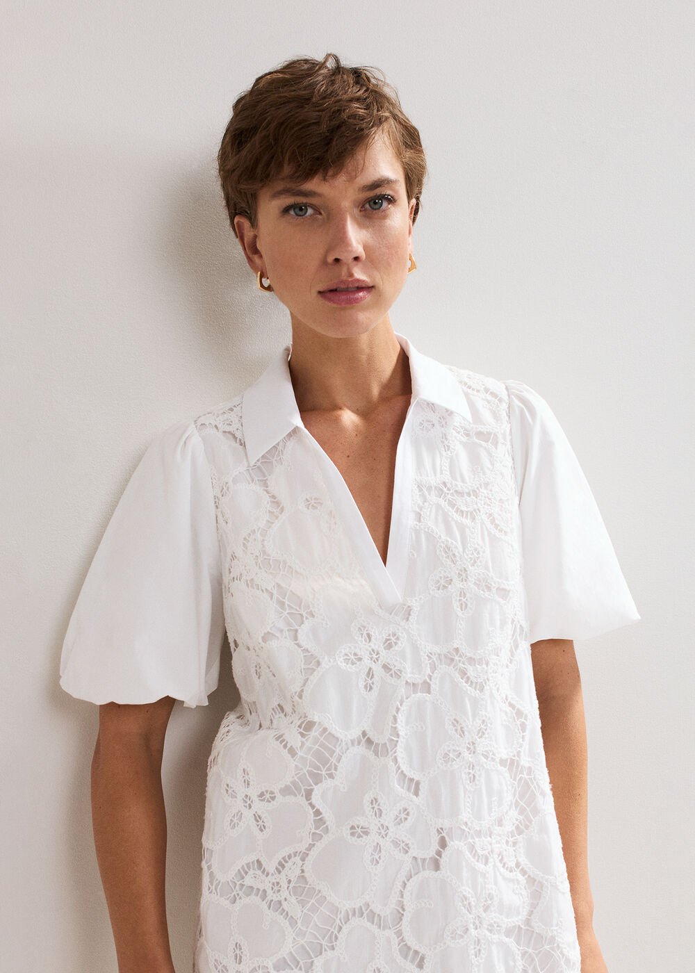 Witney Lace Tunic Dress White