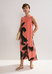Leila Palm Dress Coral