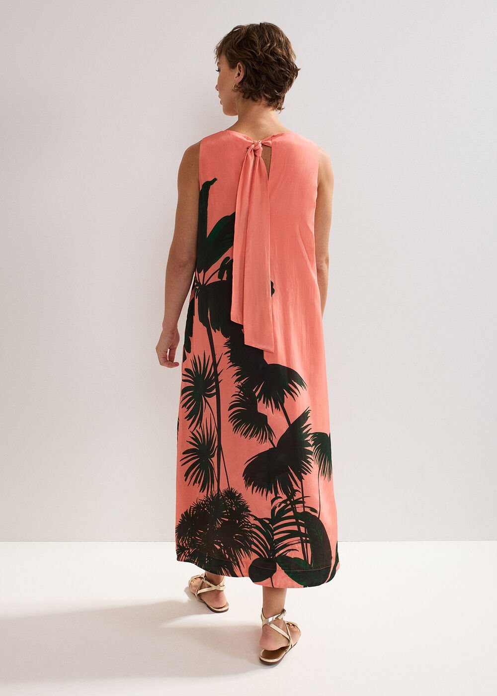 Leila Palm Dress Coral