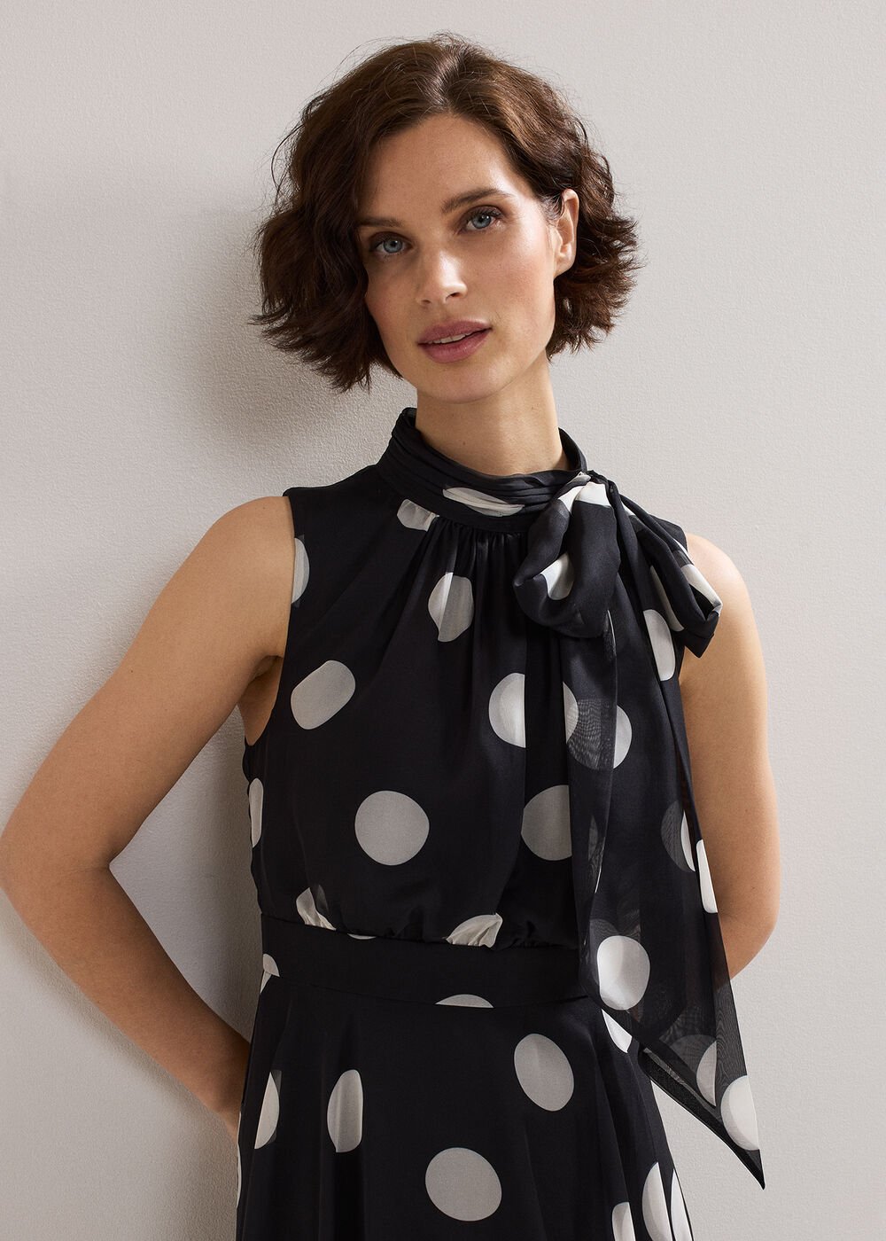 Lucinda Spot Dress Black Multi