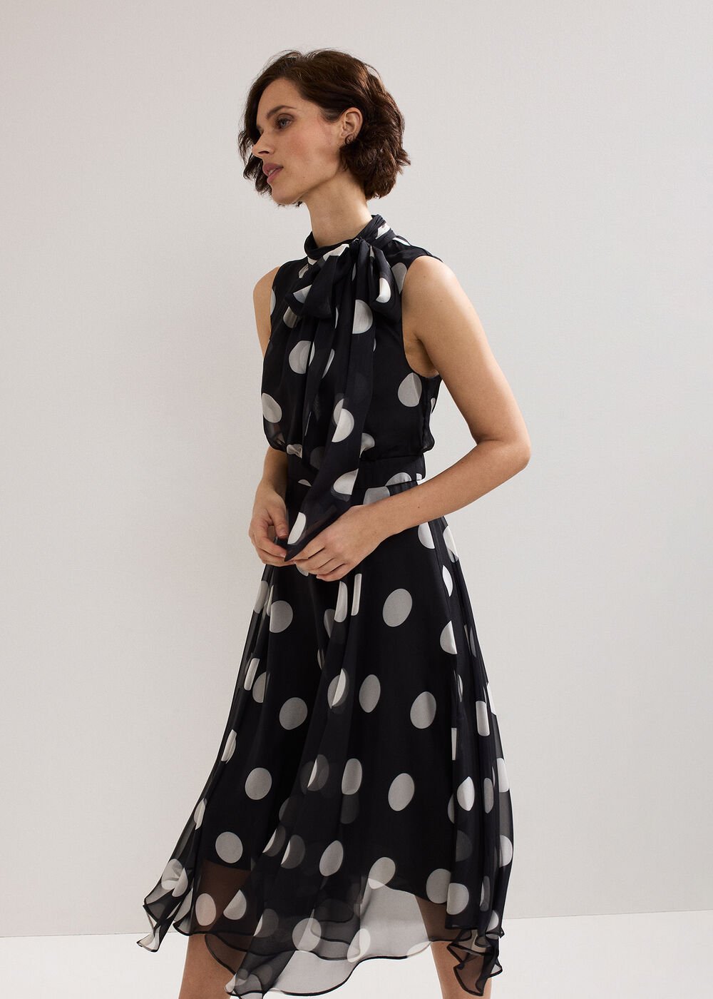 Lucinda Spot Dress Black Multi