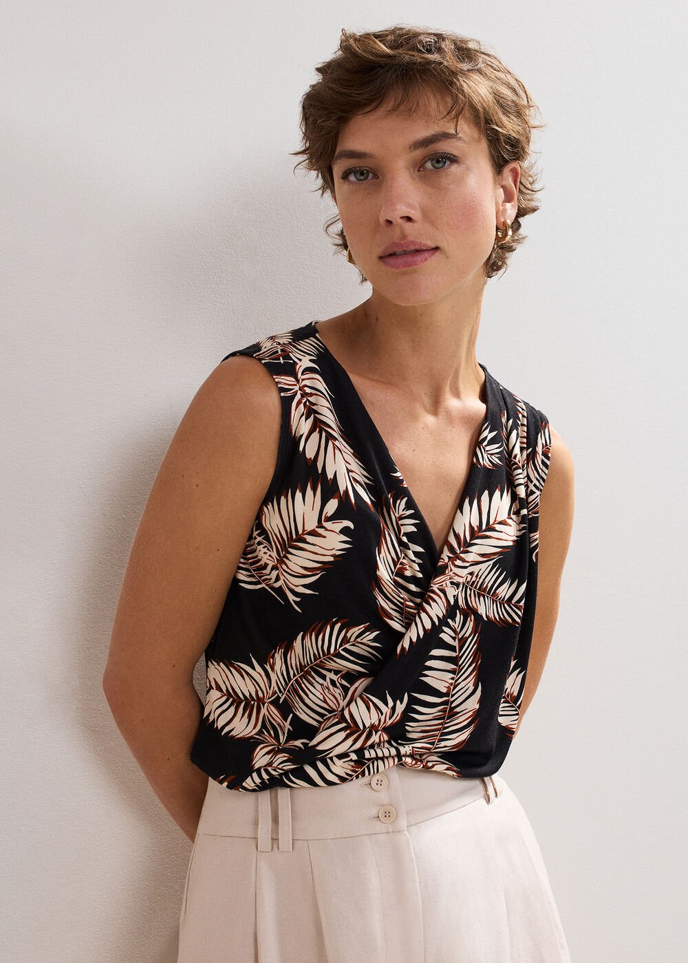 Sutton Printed Top Black