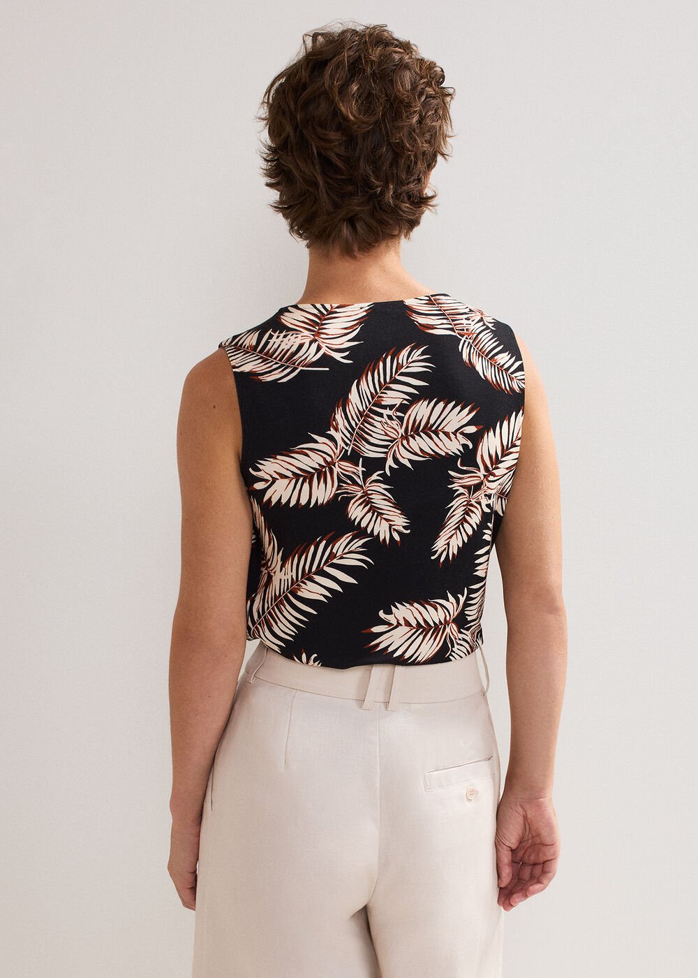 Sutton Printed Top Black