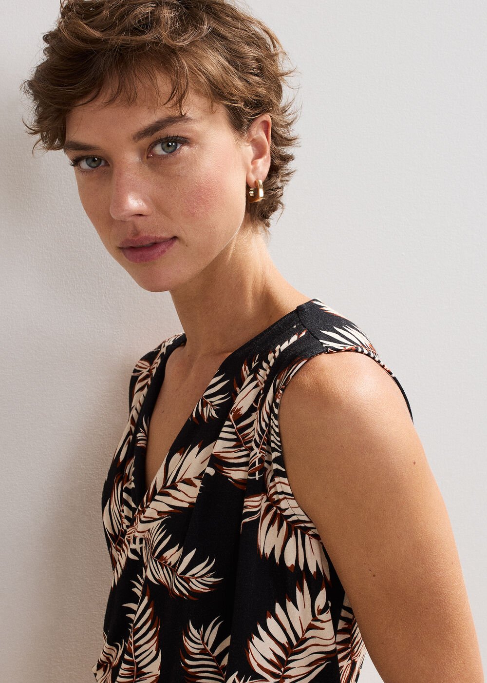Sutton Printed Top Black