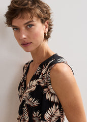 Sutton Printed Top Black