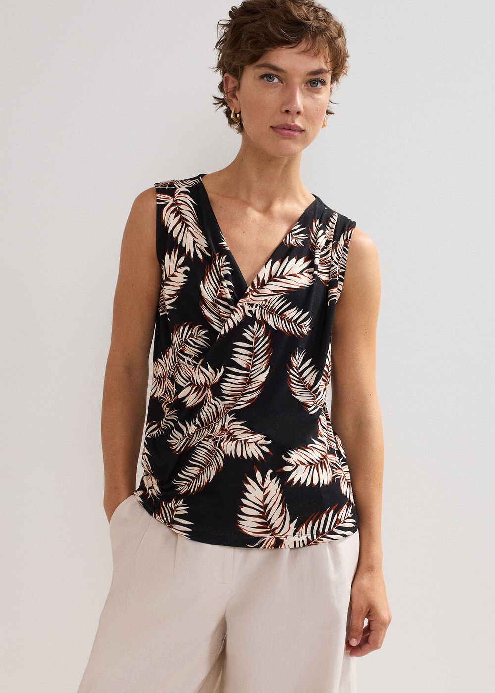 Sutton Printed Top Black