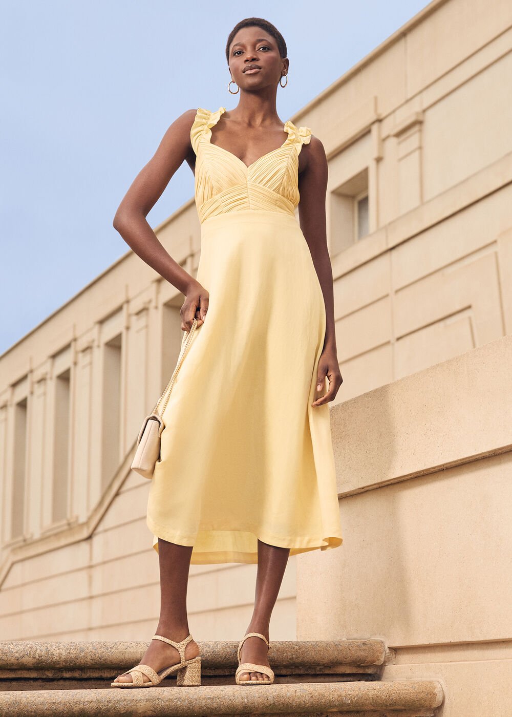 Hannah Linen Dress Yellow