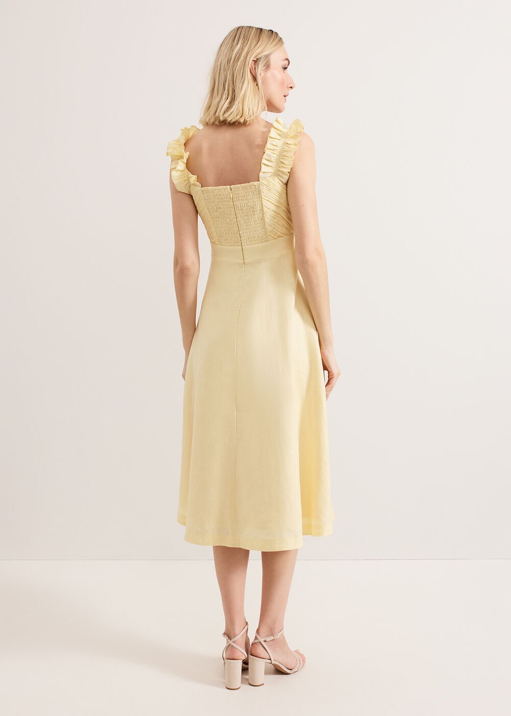 Hannah Linen Dress Yellow