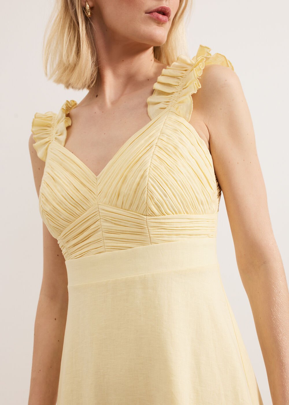 Hannah Linen Dress Yellow