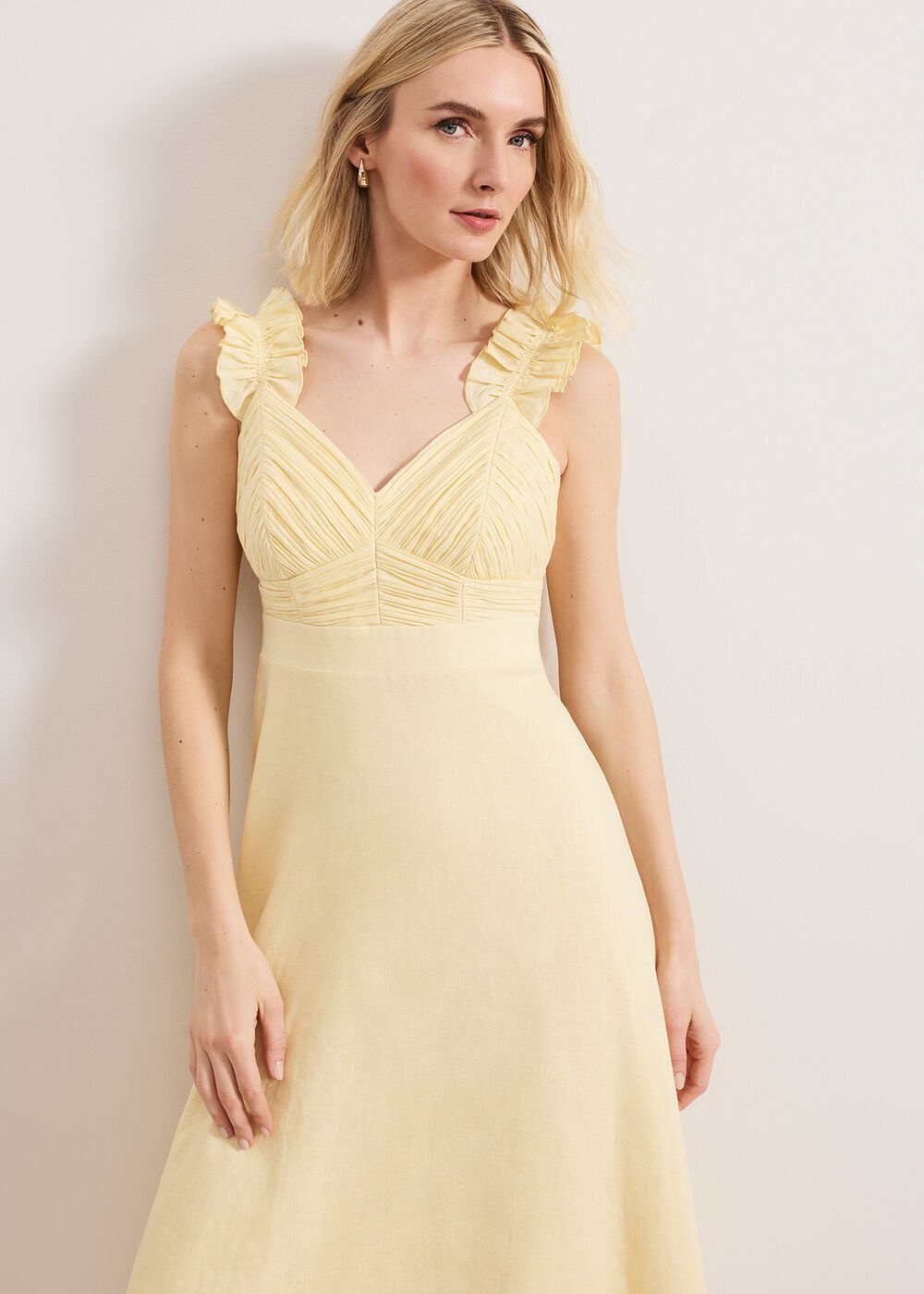 Hannah Linen Dress Yellow