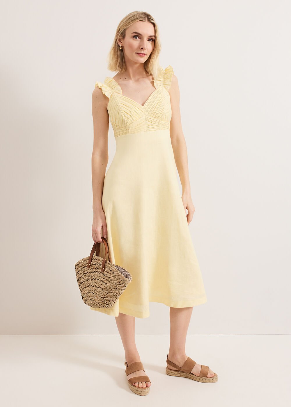Hannah Linen Dress Yellow