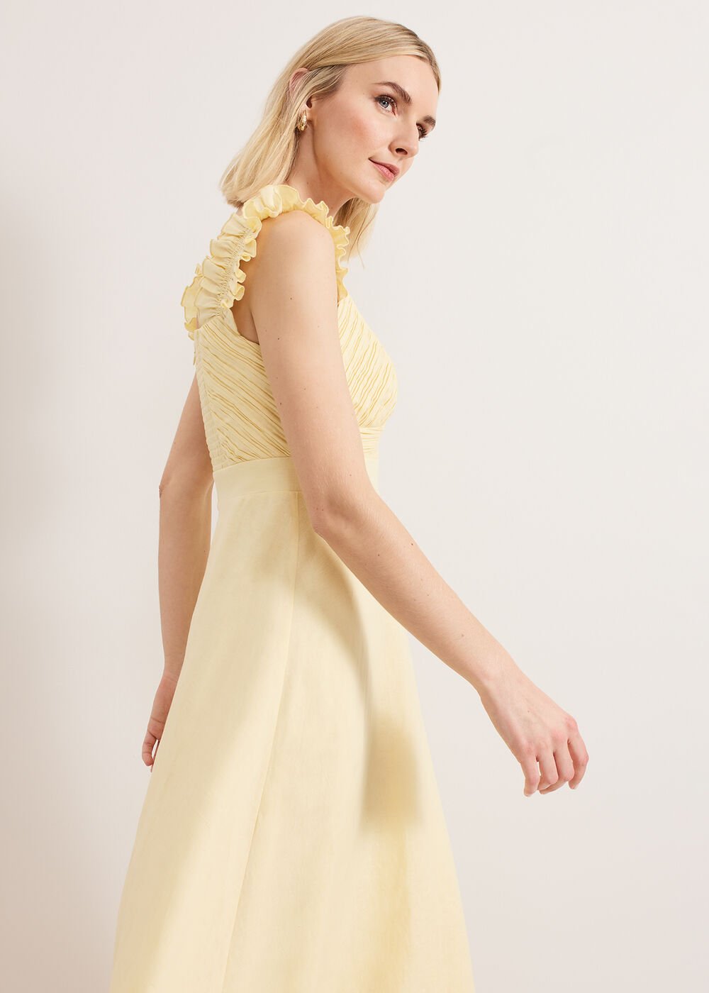 Hannah Linen Dress Yellow