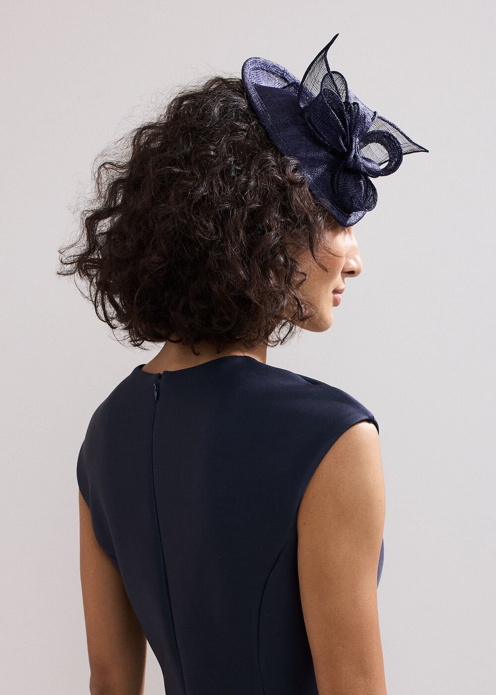 Oval Mini Fascinator Navy