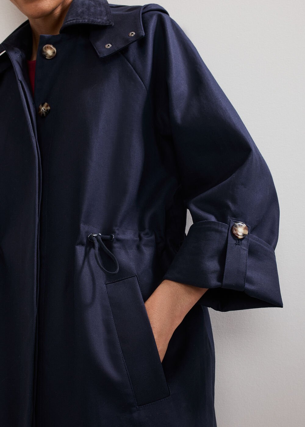 Broddie Hooded Coat Navy