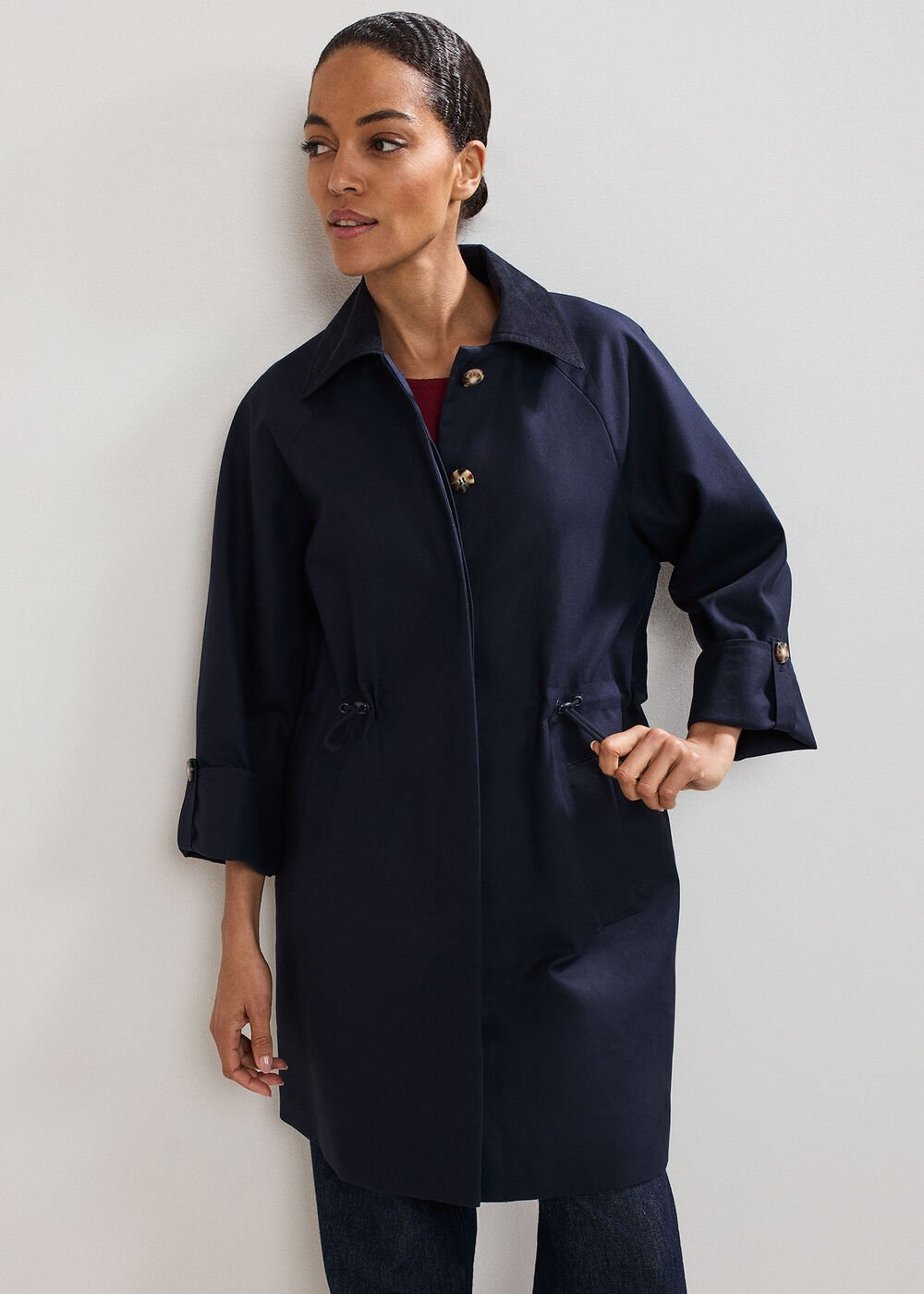 Broddie Hooded Coat Navy