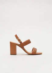 Leather Block Sandal Tan