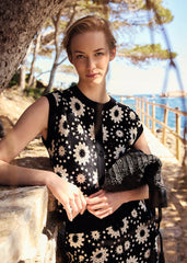 Maggie Crochet Waistcoat Black/Ivory