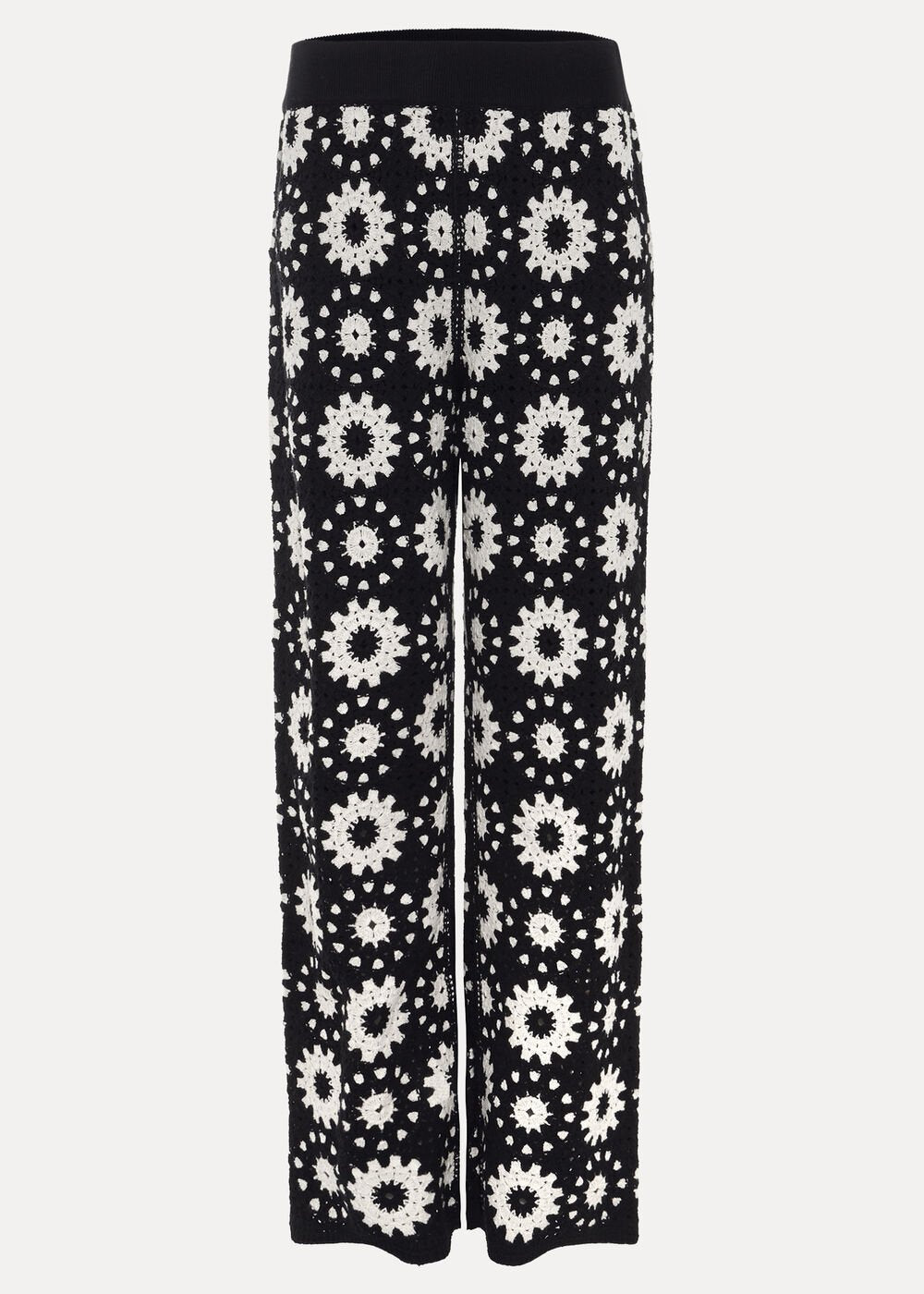 Maggie Crochet Trousers Black/Ivory